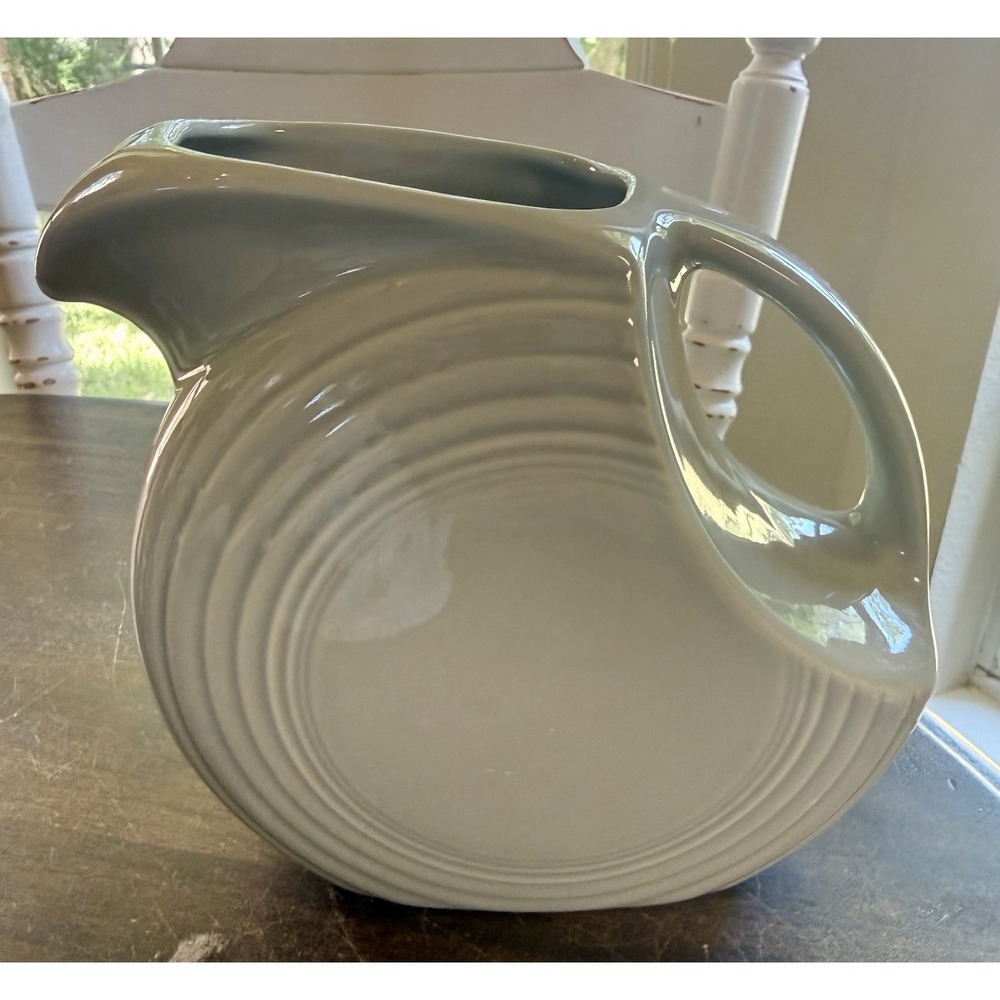 Fiesta Ware Disk Water Pitcher Original Gray Glaze - Picture 3 of 8